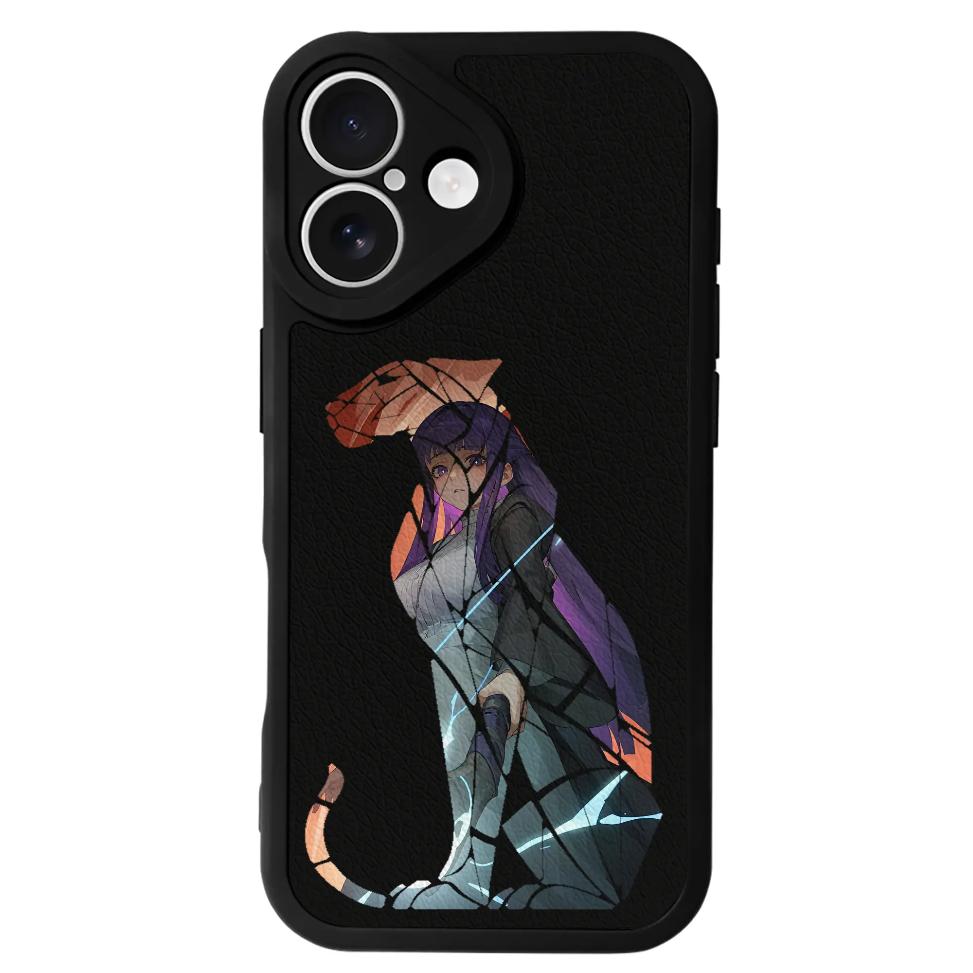 葬送のフリーレン（Frieren） グッズ,フェルン（Fern） - IPhone 16シリーズ対応 ・ シリコンスマホケース ・ レザー調 ・ 高精度フィット ・ 耐衝撃 ・ ワイヤレス充電対応 ・ 精密カット